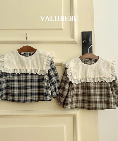 予約 valubebe Check cape blouse