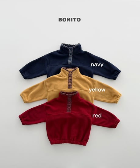 予約 bonito Check-Detail Fleece man to man