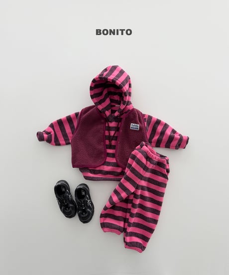 予約 bonito Ddaengkkang Stripe Fleece Hoodie