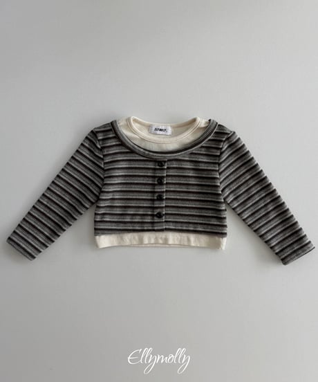 予約Elly Molly Latte stripe top