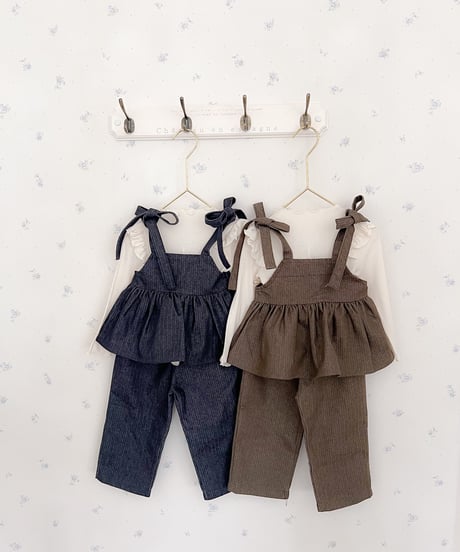一部即納Herringbone denim set up
