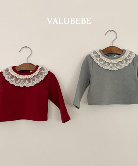 予約 valubebe Lace Kang Kang frill tee