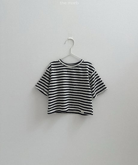 予約minirobe Cozy Stripe 3/4 Sleeve Tee