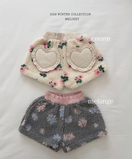 予約 melikey Heart flower pants