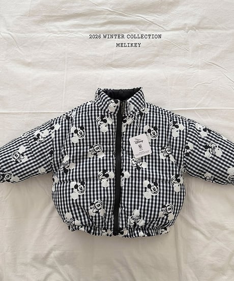 予約 melikey Mickey check reversible jumper
