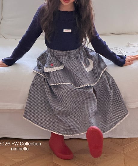 予約 ninibello Momo A lance cut skirt