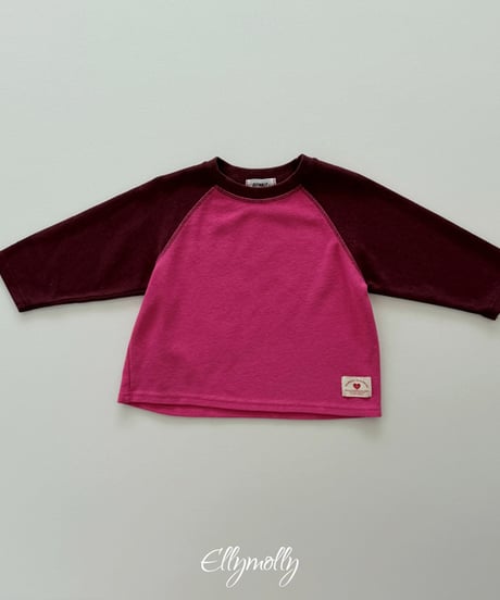 予約Elly Molly Raon color raglan tee