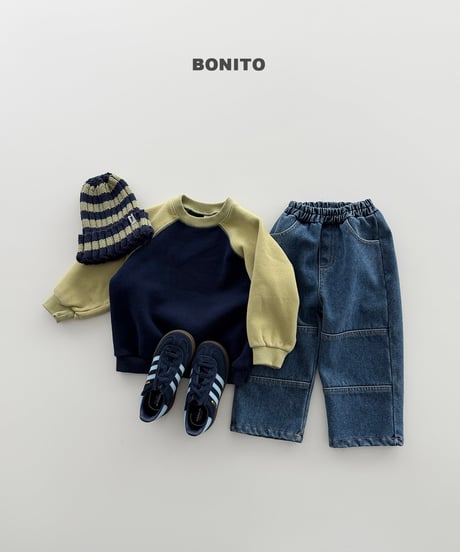予約 bonito Winter Panelled Denim Pants