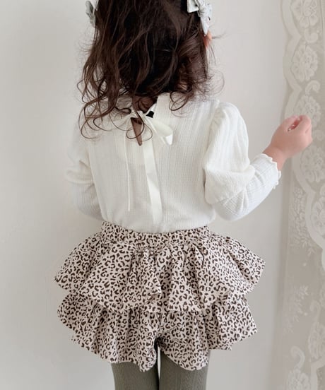 即納 Soft leopard print skirt pants