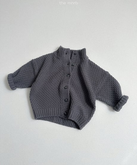 予約minirobe Waffle high neck cardigan