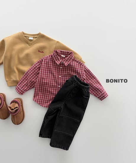 予約 bonito Fleece-Lined Check Shirt
