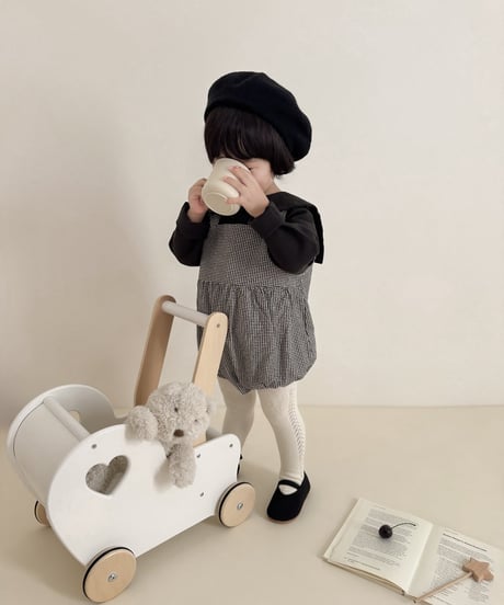 予約mimi market Checked suspender suit
