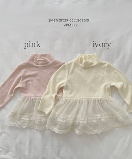 予約 melikey Pom Pom Charpril neck tee