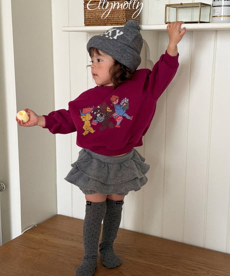 予約Elly Molly Dot Ribbed Fleece-Lined Socks