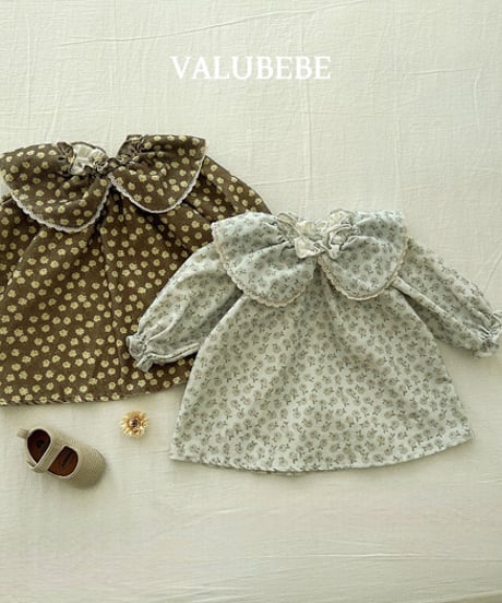 予約 valubebe Color flower golden dress