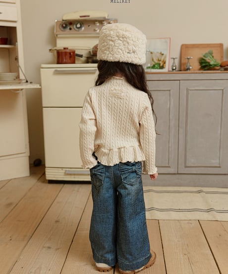 予約 melikey Velvet ribbon denim pants