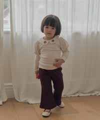 予約 The beige Ribbed Bootcut Pants
