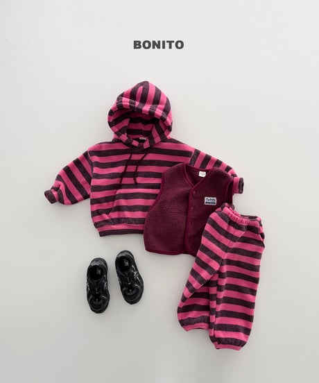予約 bonito Ddaengkkang Stripe Fleece Hoodie