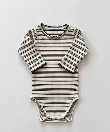 即納Mellow Stripe Frill Romper