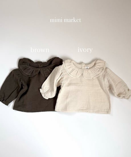 予約 mimi market Two-day collar blouse