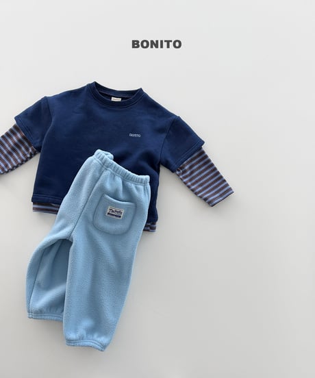 予約 bonito Fleece-Lined Short-Sleeve Layered Tee