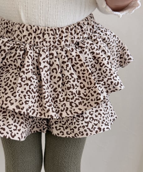 即納 Soft leopard print skirt pants
