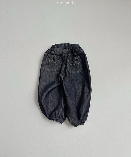 予約minirobe Stitch denim jogger pants