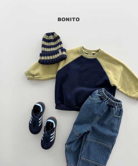 予約 bonito Color-Block Raglan man to man