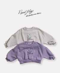 予約 NORMALPLAY Two-flowered self-cropped man to man