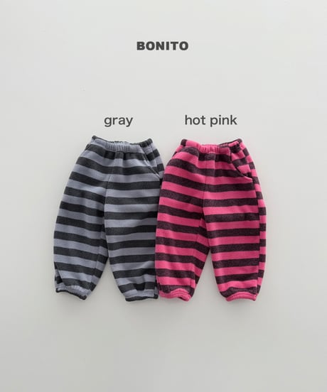 予約 bonito Bold Stripe Fleece Jogger Pants