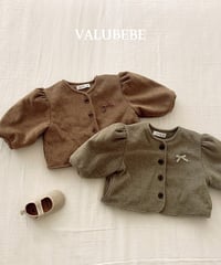 予約 valubebe Ribbon puff wool jacket