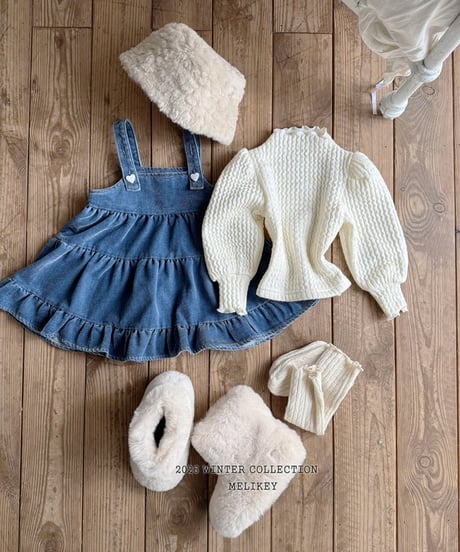 予約 melikey Kang Kang Velvet Denim One Piece