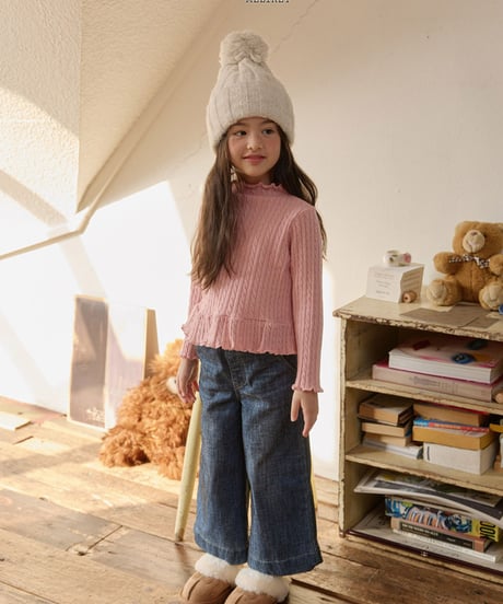 予約 melikey Cable knit frill Tee