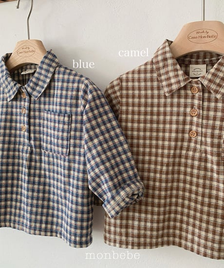 予約 monbebe Checked shirt
