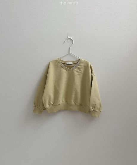 予約minirobe Low V-neck man to man tee
