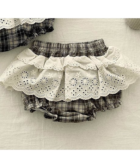 予約 valubebe Check lace bloomer
