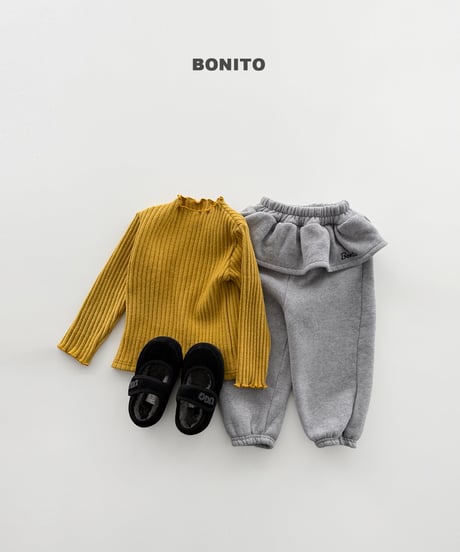 予約 bonito Wide-Ribbed Turtleneck Top