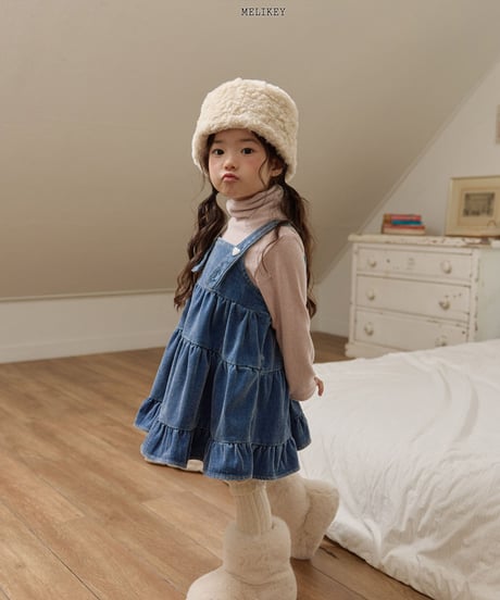 予約 melikey Kang Kang Velvet Denim One Piece