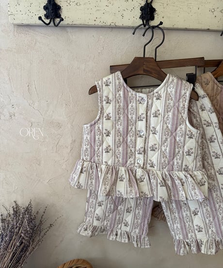 予約 OREN Groot Reversible Quilted Vest & Pants Set