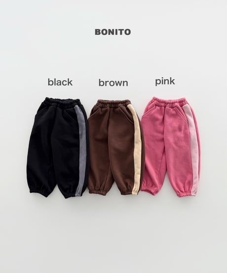 予約 bonito Side-Color-Block Jogger Pants