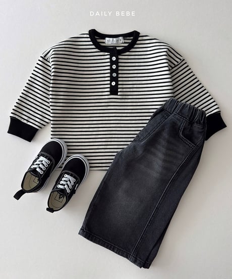 予約 daily bebe Dangara Henry Neck Tee