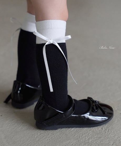 予約 bebe nine Nine Ribbon Half Stocking Set (2p)