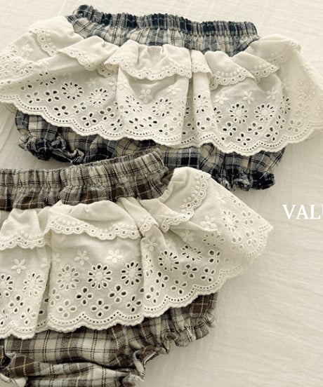 予約 valubebe Check lace bloomer