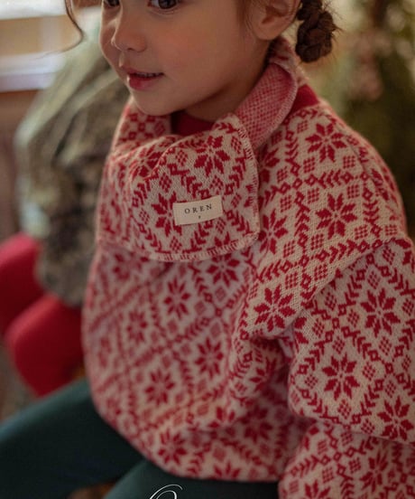 予約 OREN Snowflake Knit Sweatshirt(scarf set)