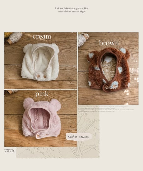 予約 FLO Winter bear hat
