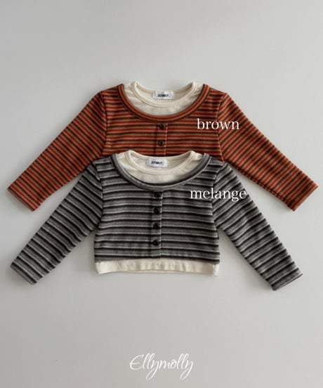 予約Elly Molly Latte stripe top