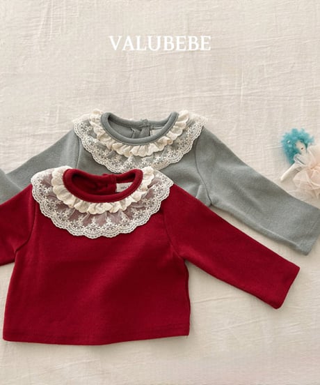 予約 valubebe Lace Kang Kang frill tee