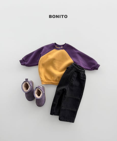 予約 bonito Color-Block Raglan man to man