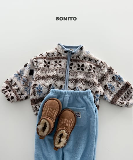 予約 bonito Nordic Pattern Zip-Up Jacket