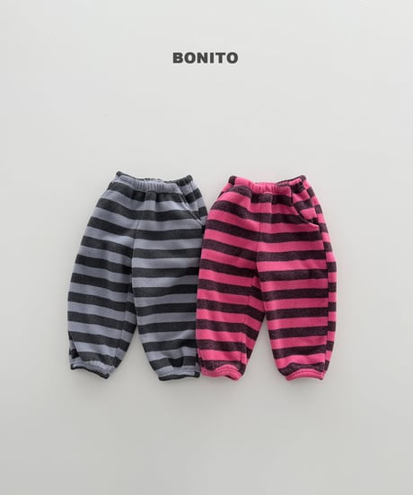 予約 bonito Bold Stripe Fleece Jogger Pants